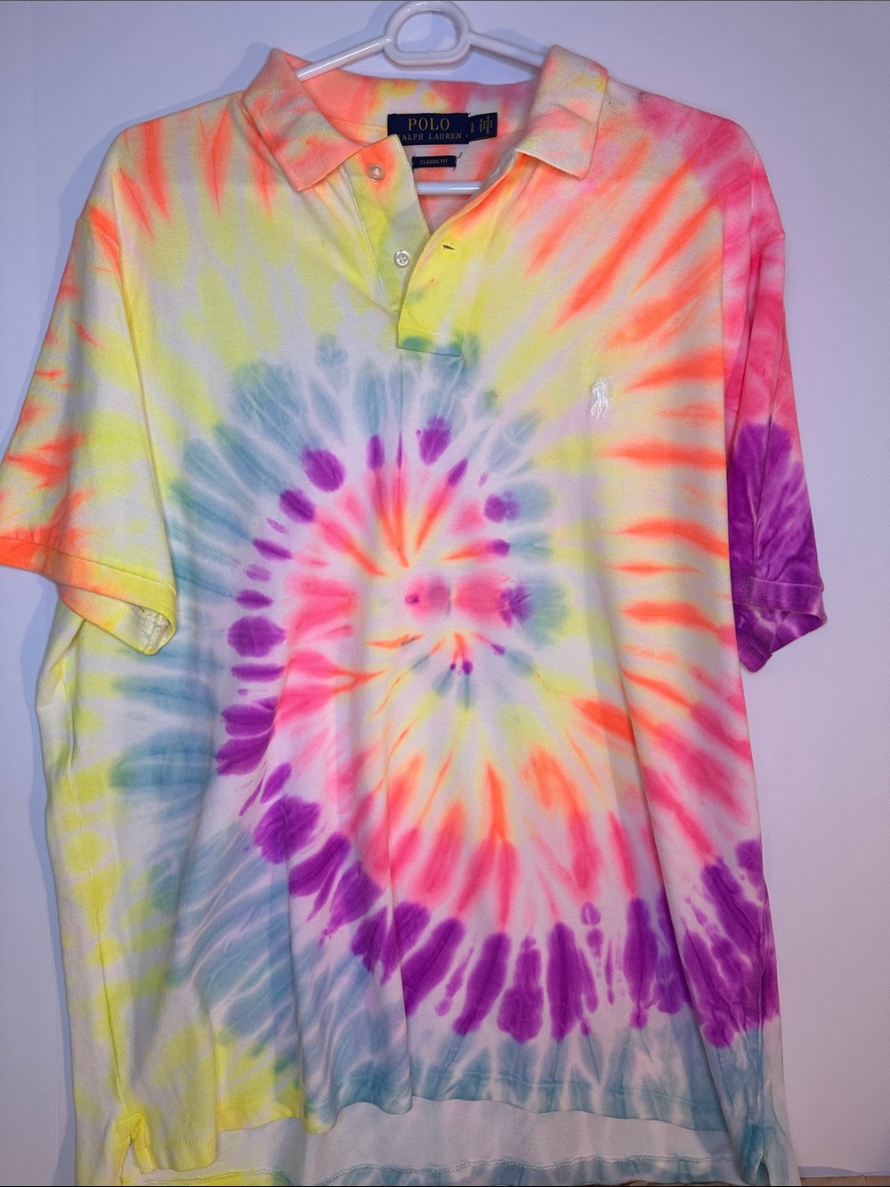Polo by Ralph Lauren Men’s Tie-Dye Polo - Yellow, Pink, Purple, Blue